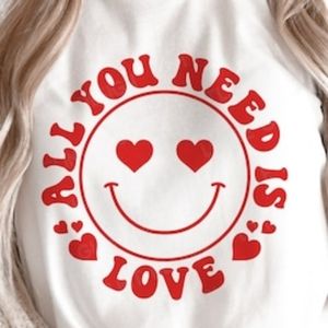 All You Need is Love SVG, Retro Valentine Svg, Smile Face, Valentines Day Shirts